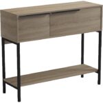 Κονσόλα Nordic pakoworld σε sonoma-μαύρη απόχρωση 90x29,5x76εκ - Image 5