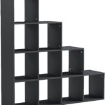 Βιβλιοθήκη Scala pakoworld ανθρακί 129.5x29x129.5εκ