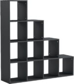 Βιβλιοθήκη Scala pakoworld ανθρακί 129.5x29x129.5εκ