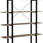 Βιβλιοθήκη-Ραφιέρα Loftie pakoworld sonoma-μαύρο μέταλλο 126x28x165εκ