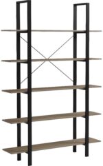 Βιβλιοθήκη-Ραφιέρα Loftie pakoworld sonoma-μαύρο μέταλλο 126x28x165εκ