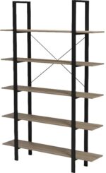 Βιβλιοθήκη-Ραφιέρα Loftie pakoworld sonoma-μαύρο μέταλλο 126x28x165εκ - Image 3