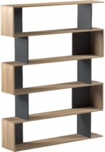 Βιβλιοθήκη Tetri pakoworld sonoma-ανθρακί 121.8x25.4x158.8εκ