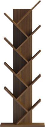 Βιβλιοθήκη Fyllo pakoworld καρυδί 50x25x141.5εκ - Image 2