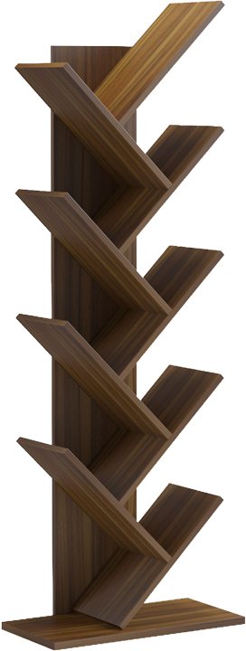 230-000154 Βιβλιοθήκη Fyllo pakoworld καρυδί 50x25x141.5εκ - Image 1