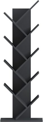 Βιβλιοθήκη Fyllo pakoworld ανθρακί 50x25x141.5εκ - Image 2