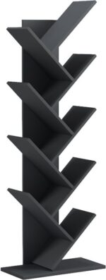 Βιβλιοθήκη Fyllo pakoworld ανθρακί 50x25x141.5εκ