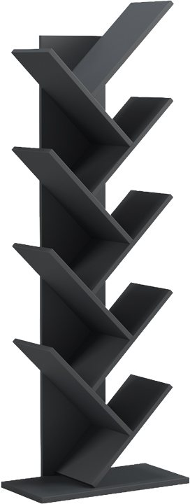 230-000155 Βιβλιοθήκη Fyllo pakoworld ανθρακί 50x25x141.5εκ - Image 1