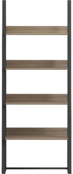 Βιβλιοθήκη-Ραφιέρα Alfa pakoworld sonoma-μαύρο μέταλλο 75x36x185εκ - Image 2