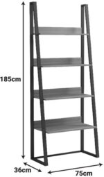 Βιβλιοθήκη-Ραφιέρα Alfa pakoworld sonoma-μαύρο μέταλλο 75x36x185εκ - Image 5