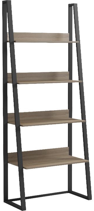 230-000156 Βιβλιοθήκη-Ραφιέρα Alfa pakoworld sonoma-μαύρο μέταλλο 75x36x185εκ - Image 1