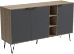 Μπουφές Balain pakoworld sonoma-ανθρακί 142x35.5x83εκ - Image 6