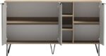 Μπουφές Balain pakoworld sonoma-γκρι μπεζ όψη μαρμάρου 142x35.5x83εκ - Image 2