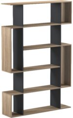 Βιβλιοθήκη Mito pakoworld sonoma-ανθρακί 108.5x25x161εκ