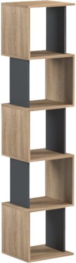Βιβλιοθήκη Cubik pakoworld sonoma- ανθρακί 35x30x161εκ