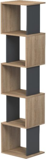 Βιβλιοθήκη Cubik pakoworld sonoma- ανθρακί 35x30x161εκ - Image 3
