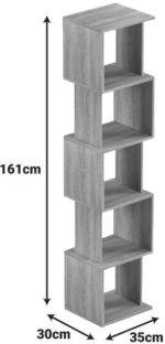 Βιβλιοθήκη Cubik pakoworld sonoma- ανθρακί 35x30x161εκ - Image 6