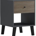 Κομοδίνο Tuscany pakoworld sonoma-ανθρακί 40x40x55εκ