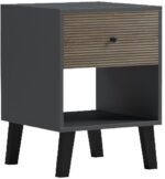 Κομοδίνο Tuscany pakoworld sonoma-ανθρακί 40x40x55εκ