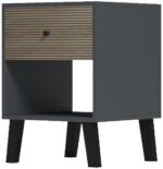 Κομοδίνο Tuscany pakoworld sonoma-ανθρακί 40x40x55εκ - Image 4