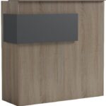Γραφείο reception Optima pakoworld με led sonoma-ανθρακί 110x40x110εκ