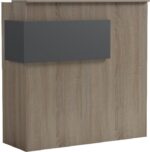 Γραφείο reception Optima pakoworld με led sonoma-ανθρακί 110x40x110εκ