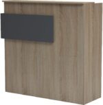 Γραφείο reception Optima pakoworld με led sonoma-ανθρακί 110x40x110εκ - Image 4