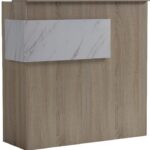 Γραφείο reception Optima pakoworld με led sonoma-λευκή όψη μαρμάρου 110x40x110εκ
