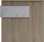 Γραφείο reception Optima pakoworld με led sonoma-λευκή όψη μαρμάρου 110x40x110εκ - Image 5