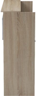 Γραφείο reception Optima pakoworld με led sonoma-λευκή όψη μαρμάρου 110x40x110εκ - Image 6