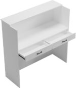 Γραφείο reception Optima pakoworld με led λευκό-sonoma 110x40x110εκ - Image 2