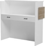 Γραφείο reception Optima pakoworld με led λευκό-sonoma 110x40x110εκ - Image 3