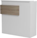 Γραφείο reception Optima pakoworld με led λευκό-sonoma 110x40x110εκ - Image 4