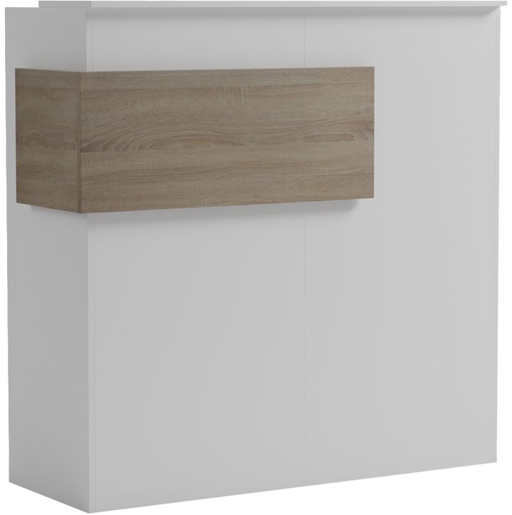 230-000187 Γραφείο reception Optima pakoworld με led λευκό-sonoma 110x40x110εκ - Image 1