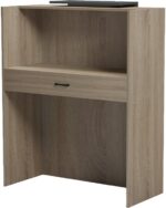 Γραφείο reception Zowel pakoworld με led sonoma-ανθρακί 90x40x110εκ - Image 3