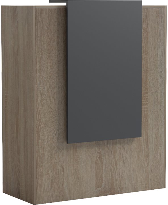 230-000188 Γραφείο reception Zowel pakoworld με led sonoma-ανθρακί 90x40x110εκ - Image 1