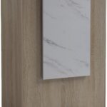 Γραφείο reception Zowel pakoworld με led sonoma-λευκή όψη μαρμάρου 90x40x110εκ