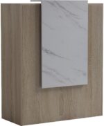 Γραφείο reception Zowel pakoworld με led sonoma-λευκή όψη μαρμάρου 90x40x110εκ