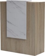 Γραφείο reception Zowel pakoworld με led sonoma-λευκή όψη μαρμάρου 90x40x110εκ - Image 4
