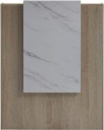Γραφείο reception Zowel pakoworld με led sonoma-λευκή όψη μαρμάρου 90x40x110εκ - Image 5