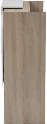 Γραφείο reception Zowel pakoworld με led sonoma-λευκή όψη μαρμάρου 90x40x110εκ - Image 6