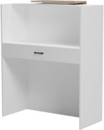 Γραφείο reception Zowel pakoworld με led λευκό - sonoma 90x40x110εκ - Image 2