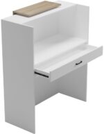Γραφείο reception Zowel pakoworld με led λευκό - sonoma 90x40x110εκ - Image 3