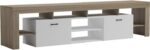 Έπιπλο τηλεόρασης Liner pakoworld sonoma-λευκό 210x40x50εκ - Image 3