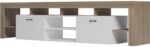 Έπιπλο τηλεόρασης Liner pakoworld sonoma-λευκό 210x40x50εκ - Image 4