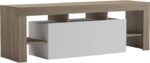 Έπιπλο τηλεόρασης Liner pakoworld sonoma-λευκό 150x40x50εκ - Image 3