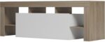 Έπιπλο τηλεόρασης Liner pakoworld sonoma-λευκό 150x40x50εκ - Image 4