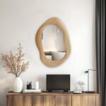 Καθρέπτης οβάλ Enola pakoworld mdf σε φυσική απόχρωση 54x2.5x80εκ - Image 2