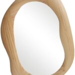 Καθρέπτης οβάλ Enola pakoworld mdf σε φυσική απόχρωση 54x2.5x80εκ