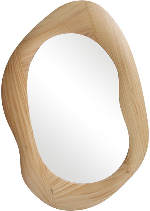 233-000039 Καθρέπτης οβάλ Enola pakoworld mdf σε φυσική απόχρωση 54x2.5x80εκ - Image 1